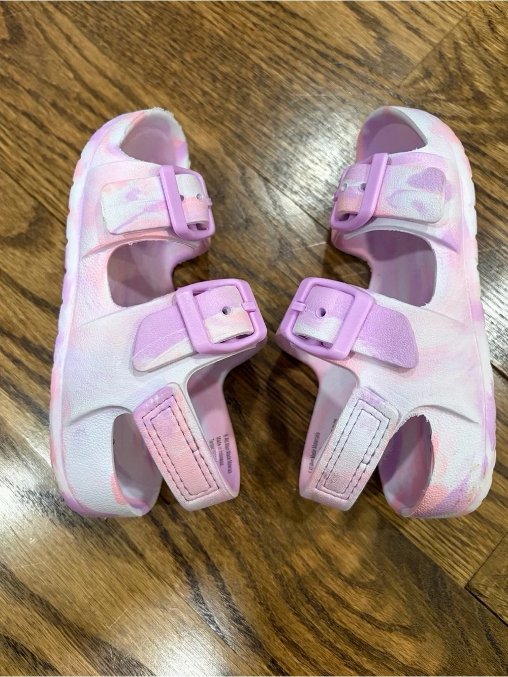 Cat & Jack Pastel Pink Tie-Dye Double Buckle Sandals